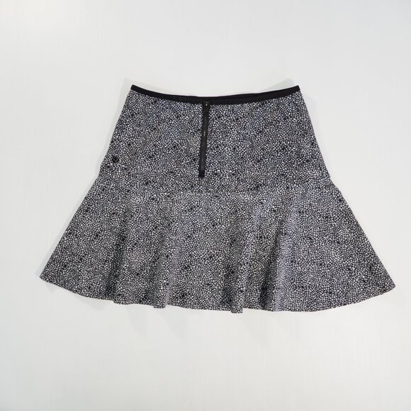 Lululemon Skirt Black Small Floral Zip Stretch Mini Tennis Skater Aline No Liner - Picture 2 of 8